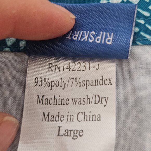 Ripskirt Hawaii Wrap Skirt Length 4 Playa Ocean Blue Teal Large Beachy Cover up - Picture 5 of 11